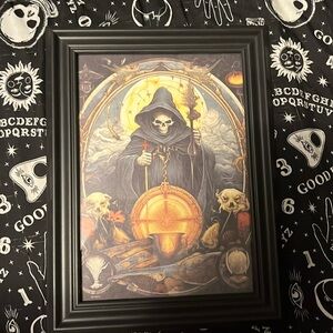 Halloween Death Grim Reaper Skull 5x7 Framed Picture Horror Goth Punk